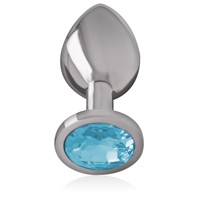 Plug anale in alluminio con gioiello diamante blu ideale per glamour e piacere intenso Intense Anal Toys