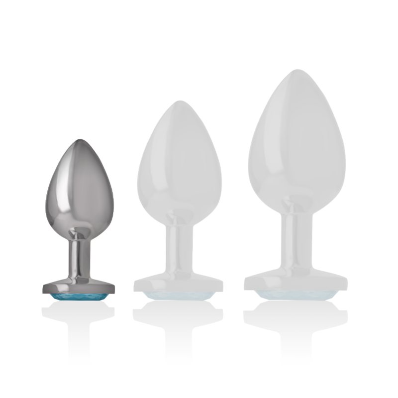 Plug anale in alluminio con gioiello diamante blu ideale per glamour e piacere intenso Intense Anal Toys