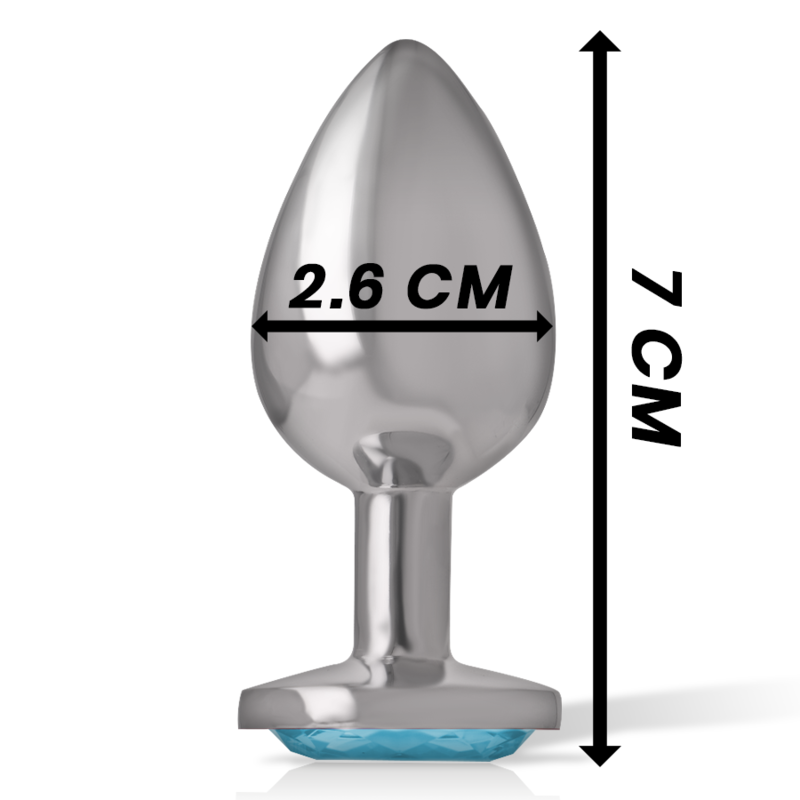 Plug anale in alluminio con gioiello diamante blu ideale per glamour e piacere intenso Intense Anal Toys