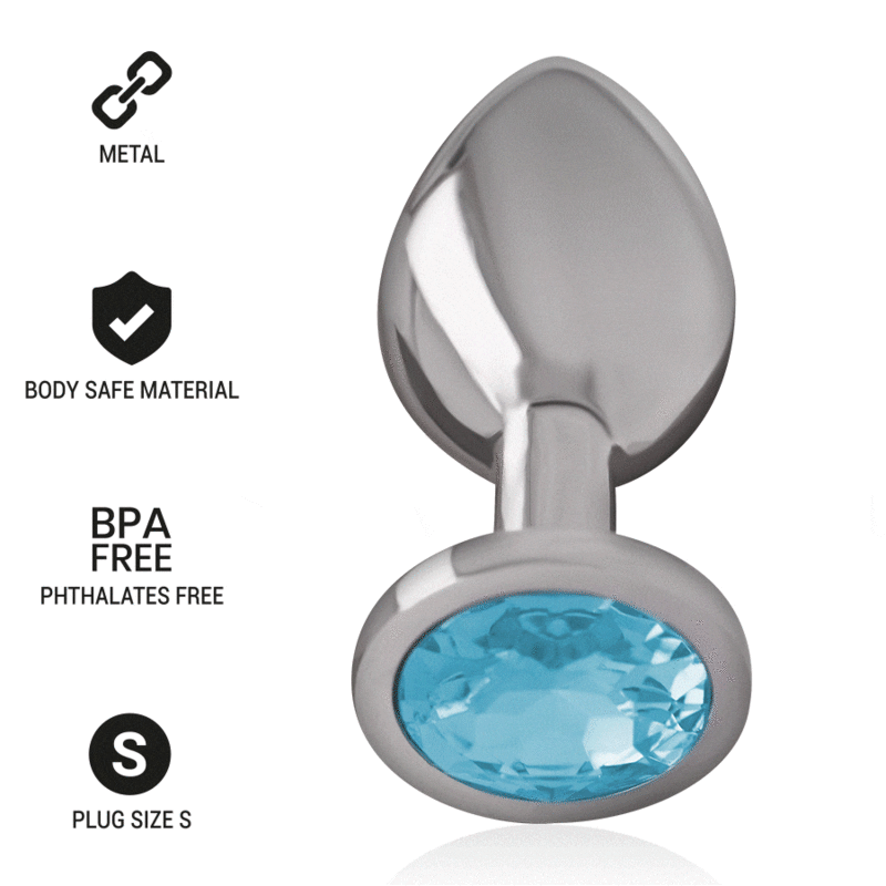 Plug anale in alluminio con gioiello diamante blu ideale per glamour e piacere intenso Intense Anal Toys