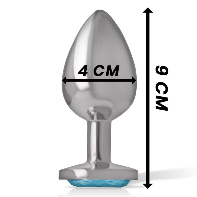 Plug anale in alluminio con testa a diamante color celeste per stimolazione e piacere INTENSE ANAL TOYS