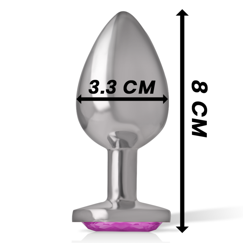 Plug anale in metallo con pietra scintillante rosa dimensioni medie per stimolazione glamour e sicura Intense Anal Toys