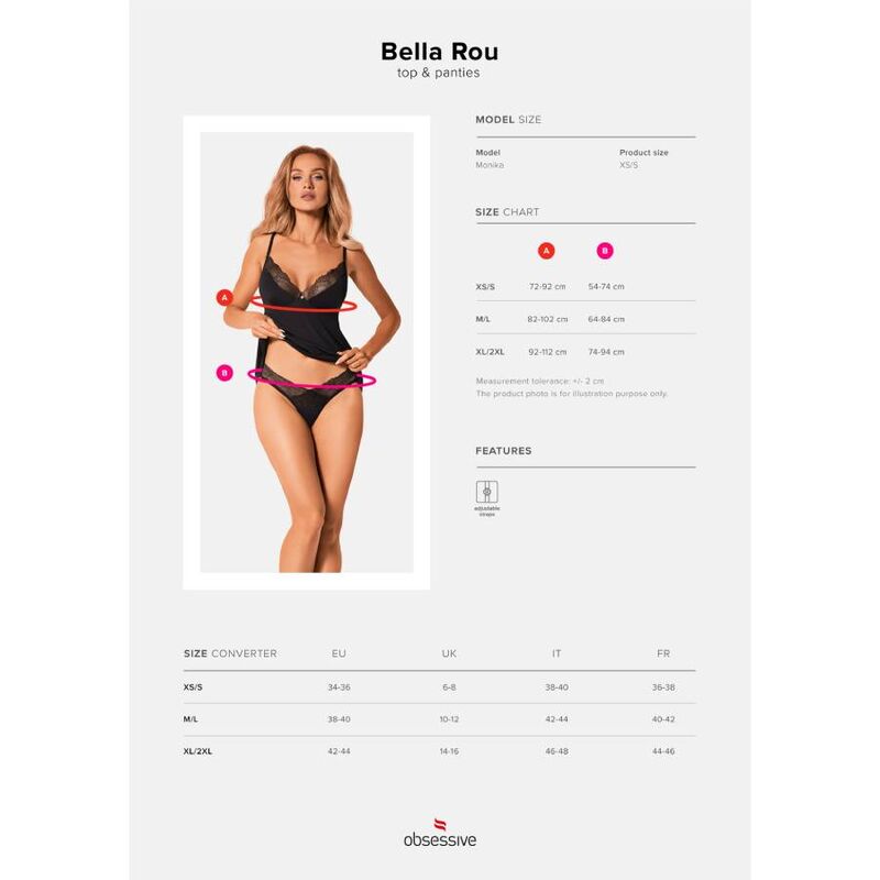 Obsessive - Bella Rou Xs/S Top And Panties