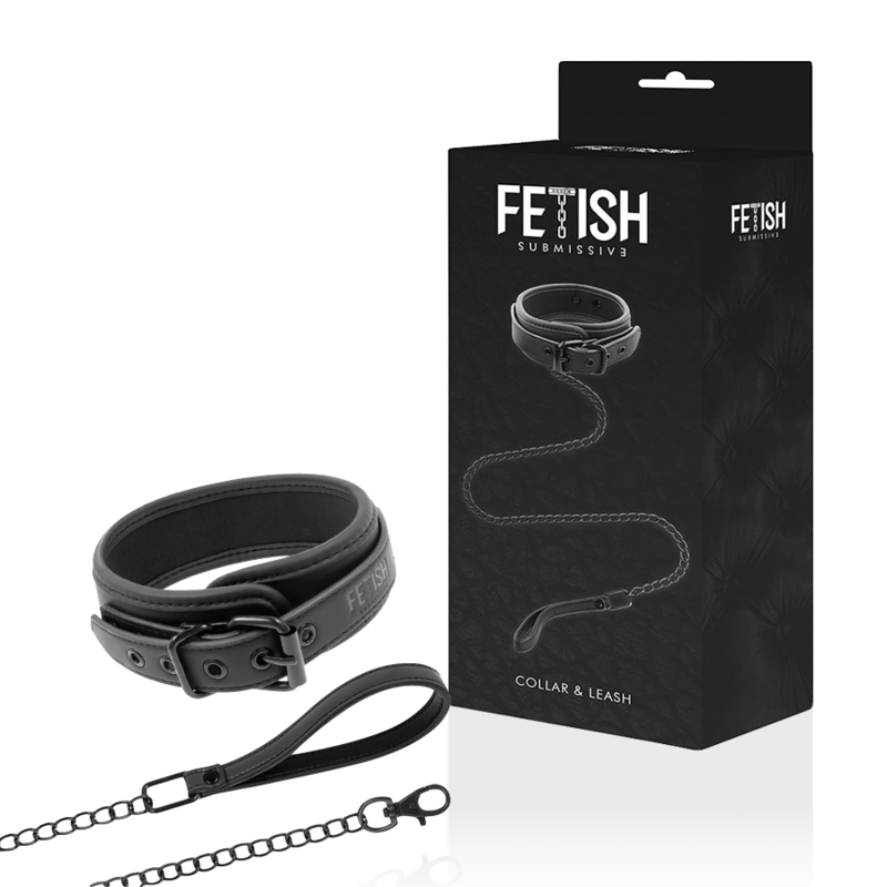 Collare regolabile in neoprene da sottomissione con catena da passeggio bondage 