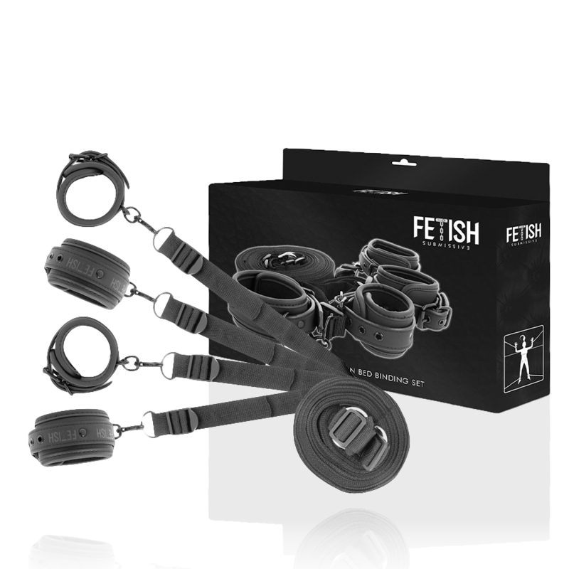 Matette e cavigliere con cinghie regolabili per sottomissione da letto in neoprene bdsm