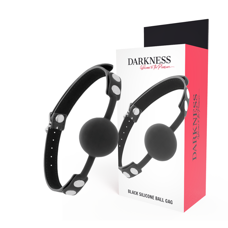 Morso bavaglio constrittivo con palla traspirante regolabile in silicone nero bondage 