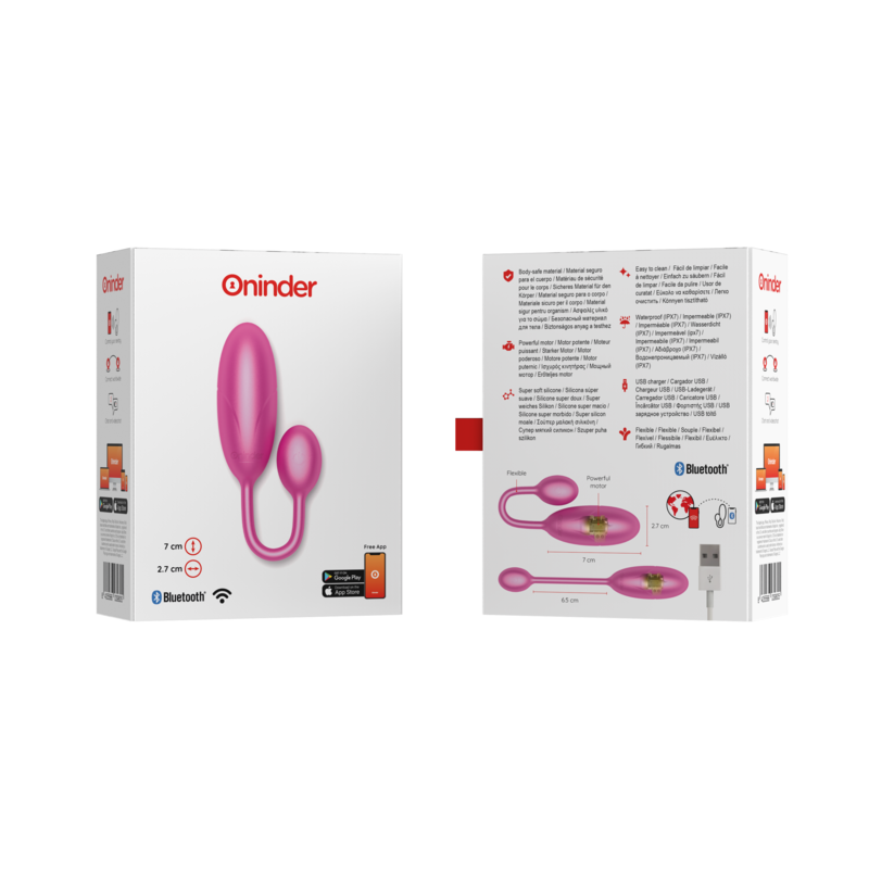 Oninder - Denver Vibrating Egg Pink 7 X 2.7 Cm Free App 