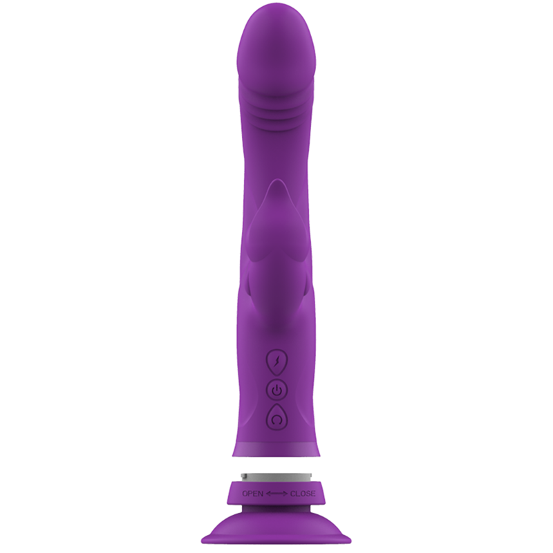 Vibratore triplo per stimolazione ano vagina e clitoride motore viola in silicone con 30 modalità impermeabile e ricaricabile intenso fun