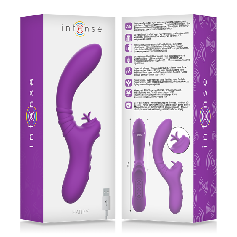 Vibratore flessibile in silicone con stimolazione clitoridea intensa e 20 programmi di vibrazione Intense Fun