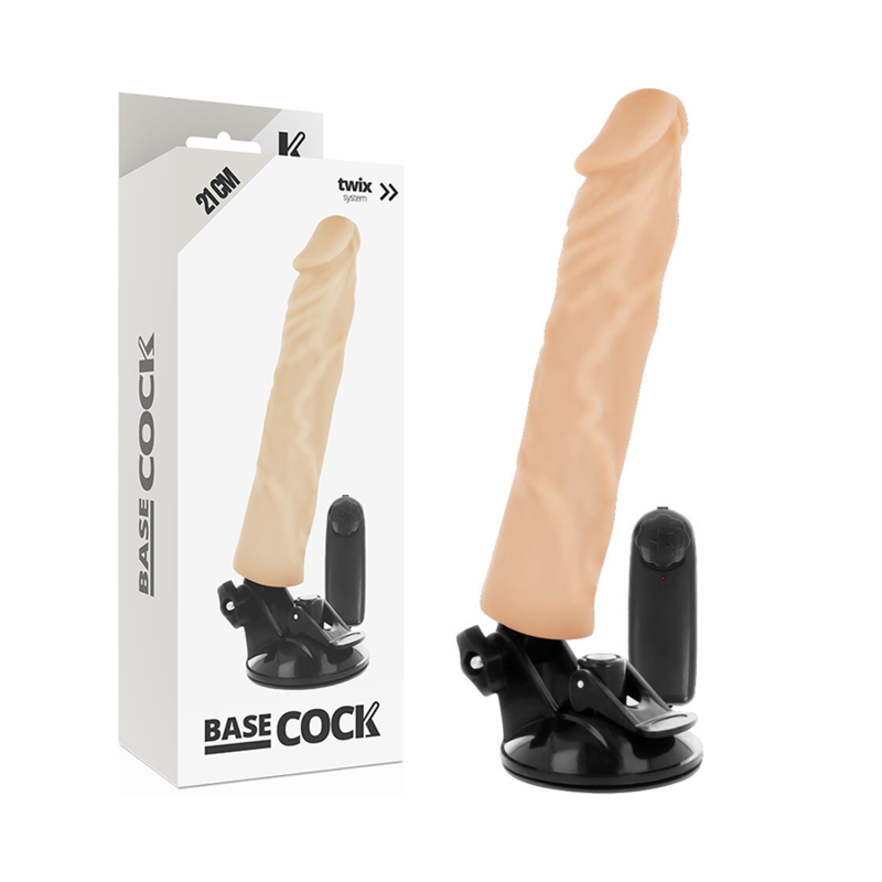 Fallo dildo vibrante realistico 21 cm con telecomando cablato base a ventosa sicuro per il corpo materiale TPE BASECOCK