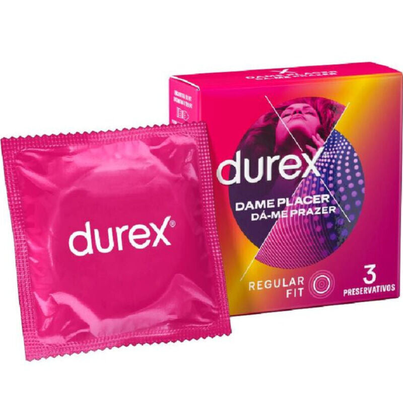 Preservativi stimolanti con punti e rilievi Durex Give Me Pleasure 3 unità confortevoli e lubrificati Durex Condoms