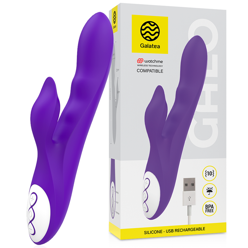 Vibratore potente e silenzioso con tecnologia wireless Watchme colore lilla 10 vibrazioni ricaricabile Galatea