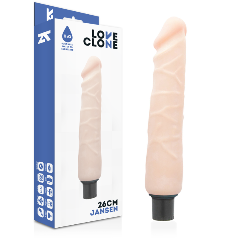 Fallo dildo vibrante realistico autolubrificante 26 cm tecnologia self lubrication impermeabile senza ftalati Loveclone