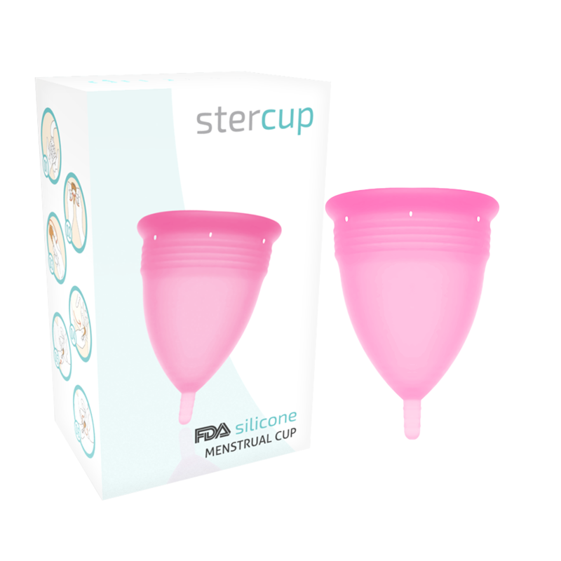 Coppetta mestruale in silicone FDA rosa taglia S comoda igienica ecologica lunga durata senza allergie Stercup