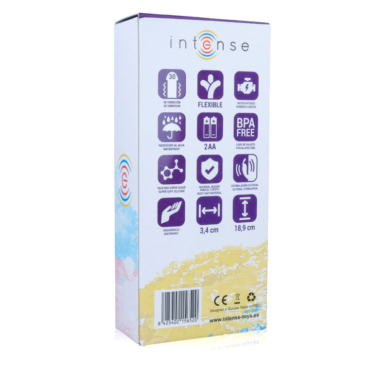 Vibratore rabbit lilla flessibile con 30 modalità di vibrazione e stimolazione del clitoride in silicone Intense