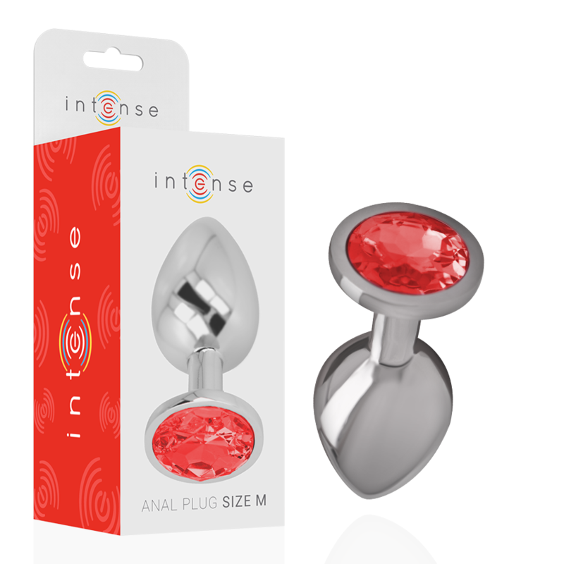 plug anale metallo rosso testa diamante piacere glamour corpo sicuro misure 8cm x 3.3cm Intense Anal Toys