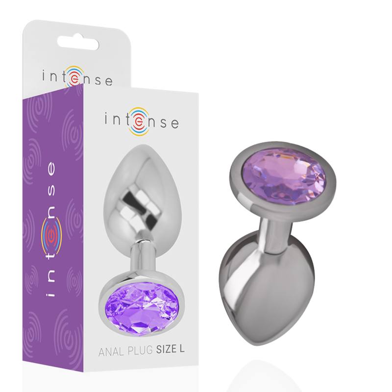 plug anale metallo con gioiello viola glamour stimolazione intensa sicuro corpo 7cm 2.6cm Intense anal toys