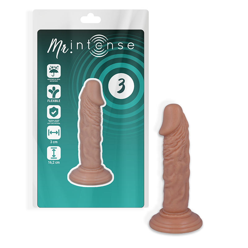 Dildo realistico ipoallergenico flessibile con ventosa dimensioni 16.2 x 3 cm colore naturale Mr. Intense