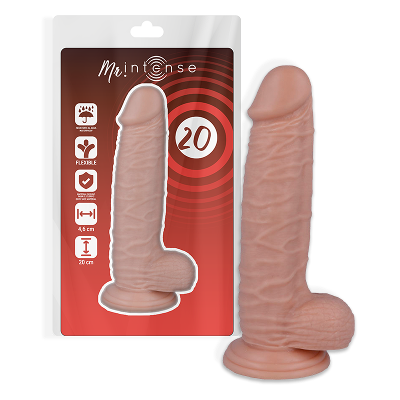Dildo realistico 20 cm ipoallergenico flessibile con ventosa silicone e PVC per principianti e esperti MR. INTENSE