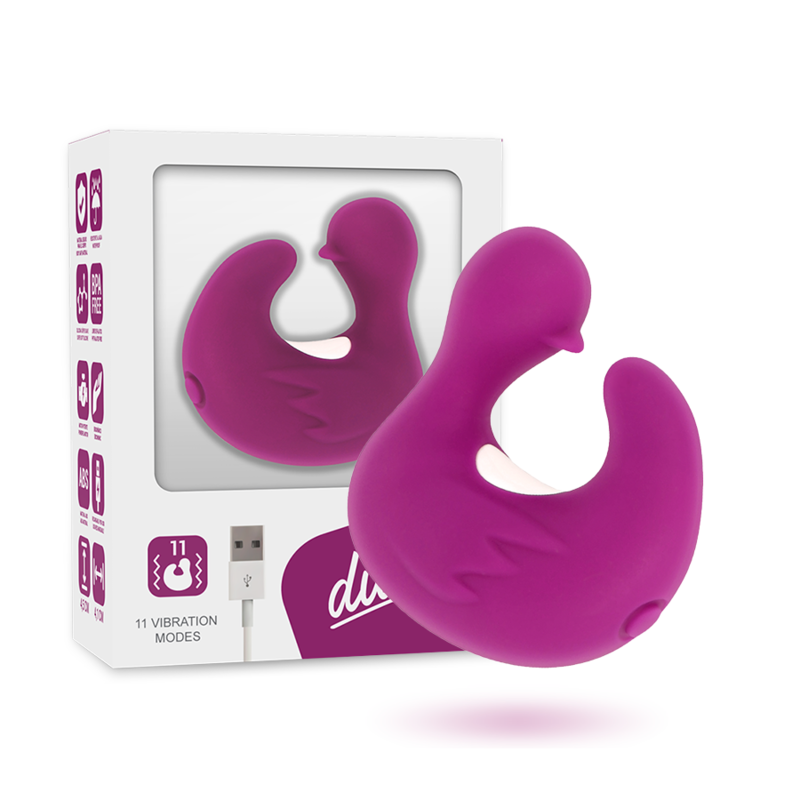 Ditale vibrante stimolante in silicone ricaricabile anatra ducky impermeabile silenzioso con vibrazioni potenti coverme