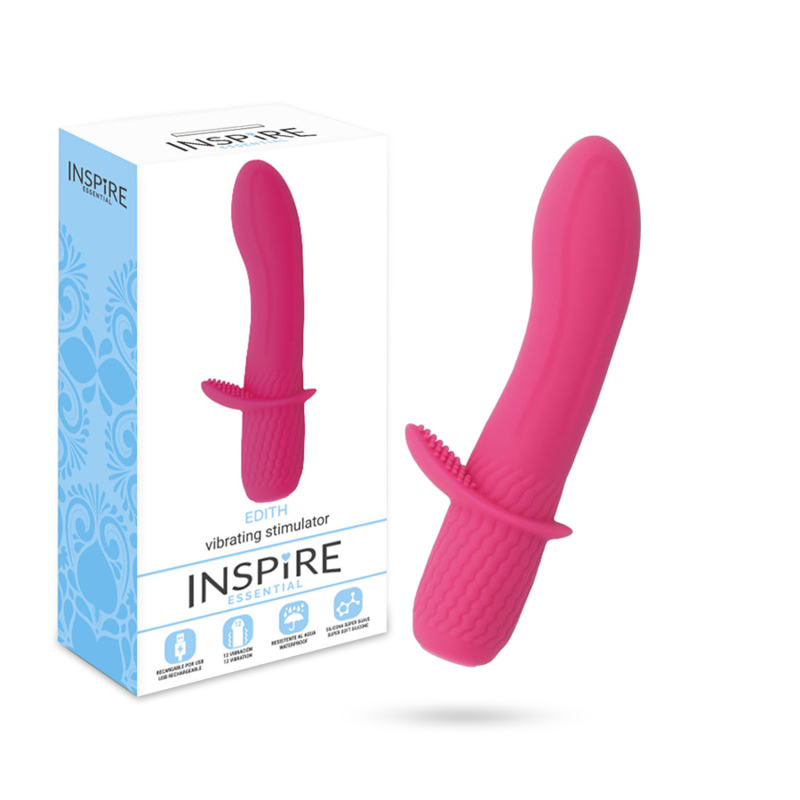 Vibratore flessibile ricaricabile impermeabile in silicone rosa con 12 funzioni di vibrazione Inspire Essential
