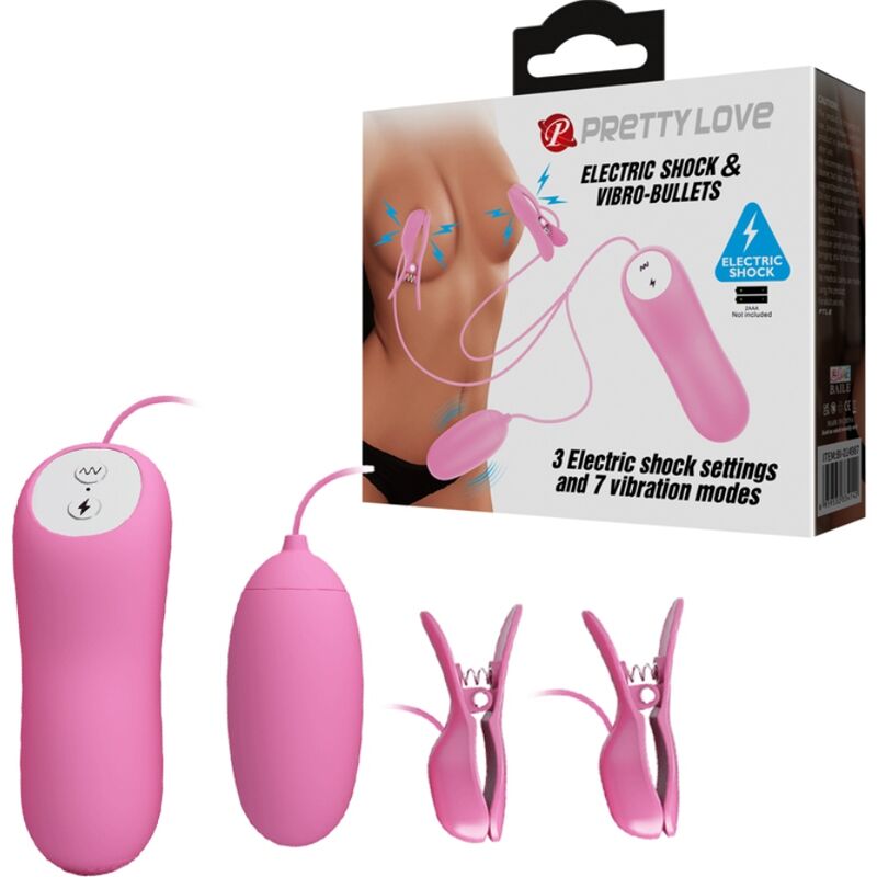 Ovetto vibrante vibratore 2in1 con pinzette vibranti per capezzoli pretty love