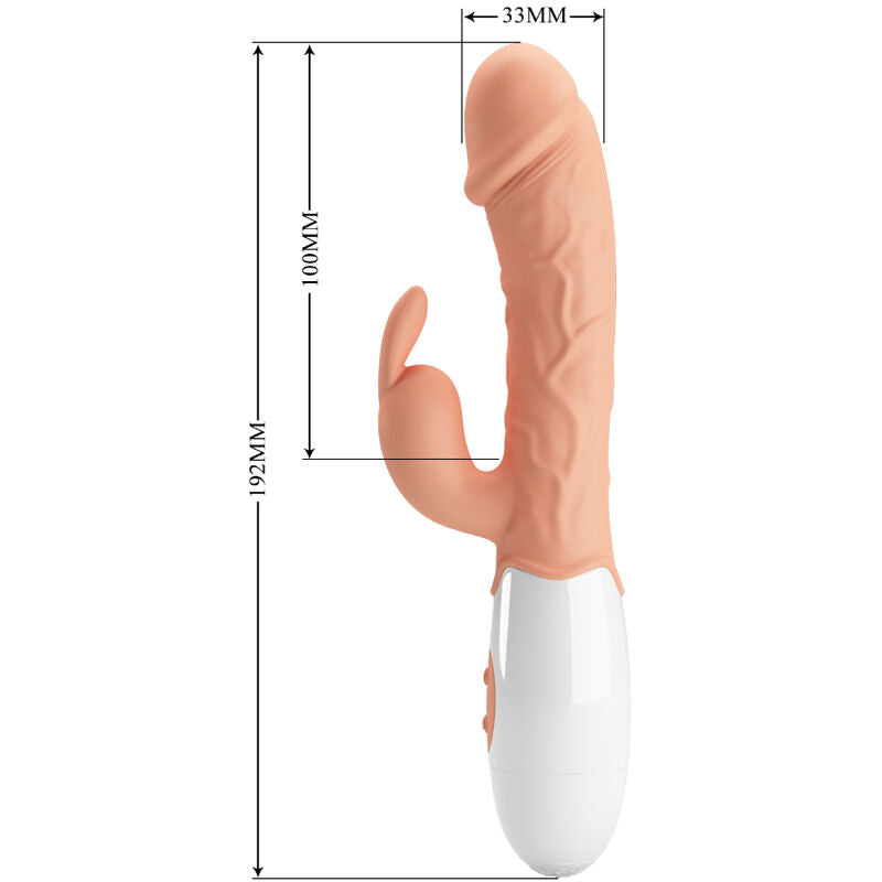 Vibratore dildo rabbit realistico stimolazione vaginale e clitoridea con due motori Pretty Love