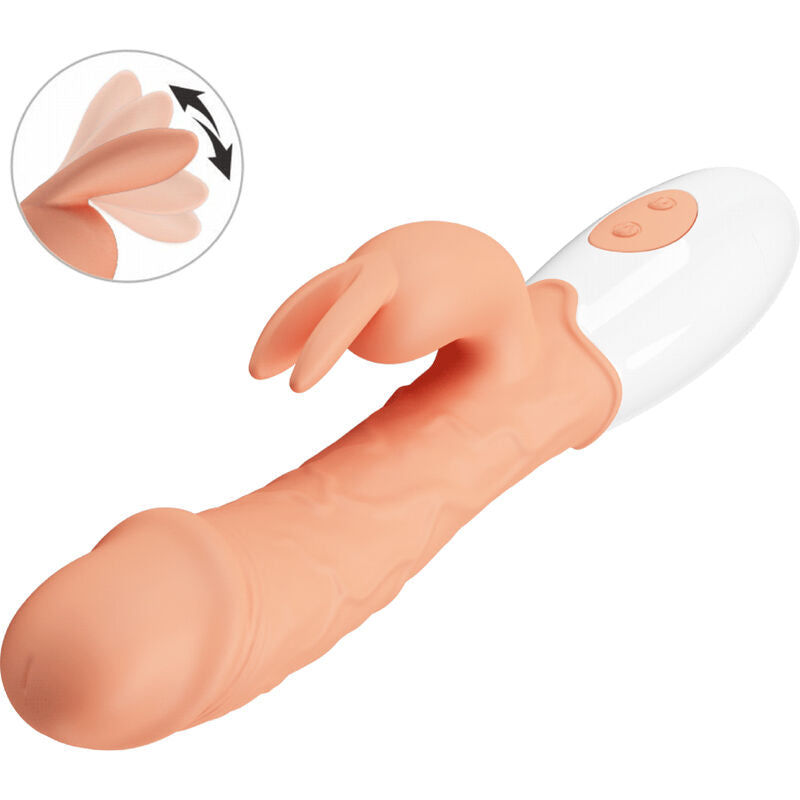 Vibratore dildo rabbit realistico stimolazione vaginale e clitoridea con due motori Pretty Love