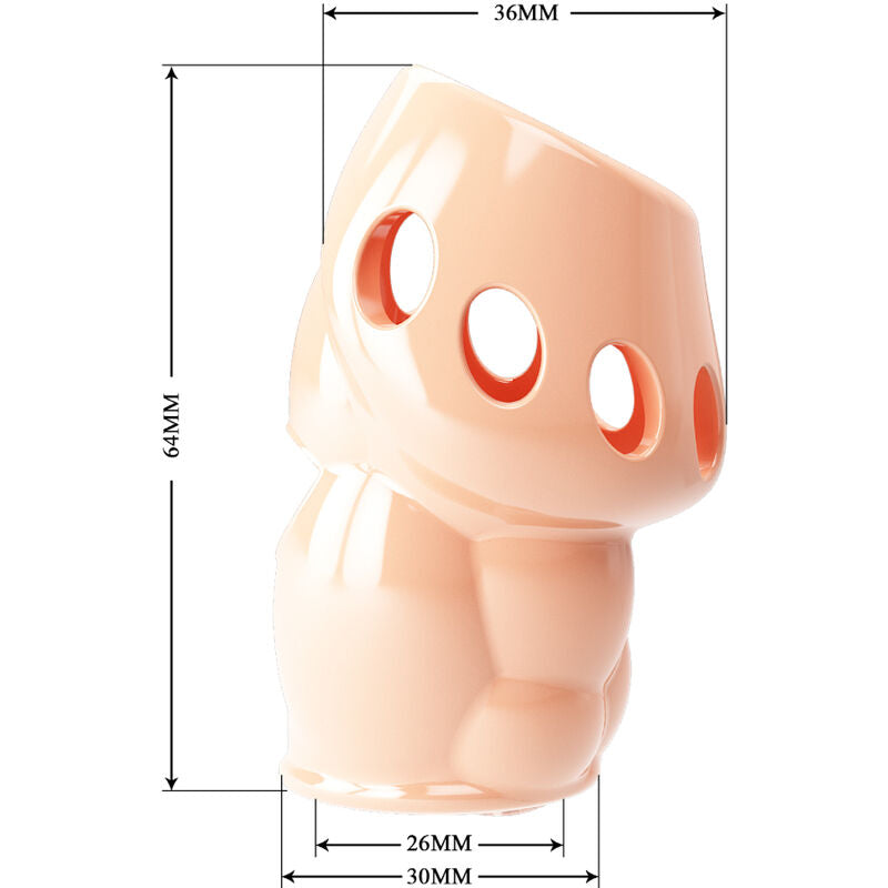 Guaina ingrandimento glande  TPR elastica e resistente per prolungare il piacere impermeabile color carne Pretty Love Male