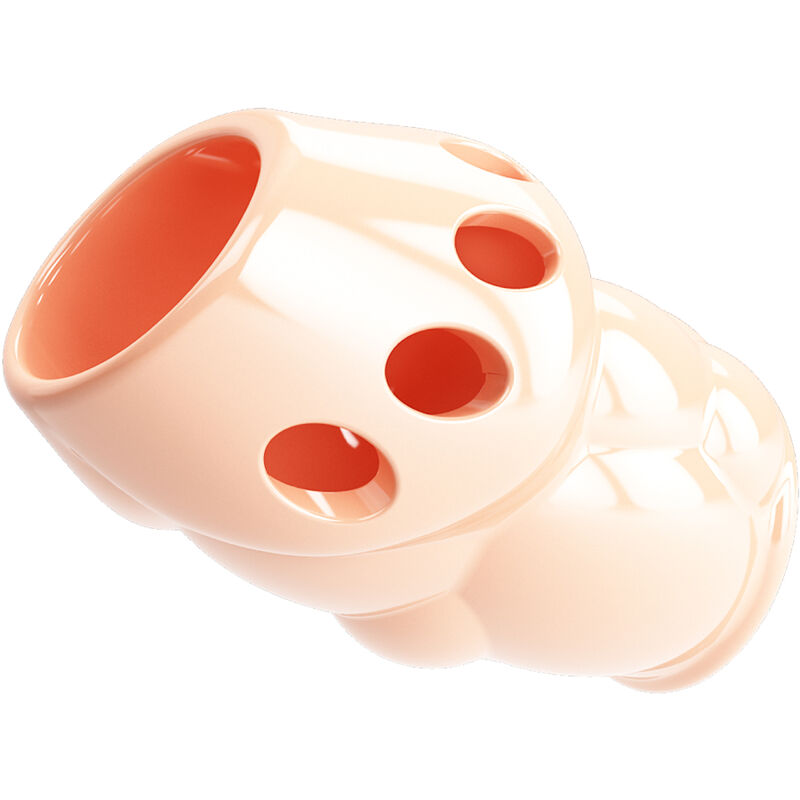 Guaina ingrandimento glande  TPR elastica e resistente per prolungare il piacere impermeabile color carne Pretty Love Male