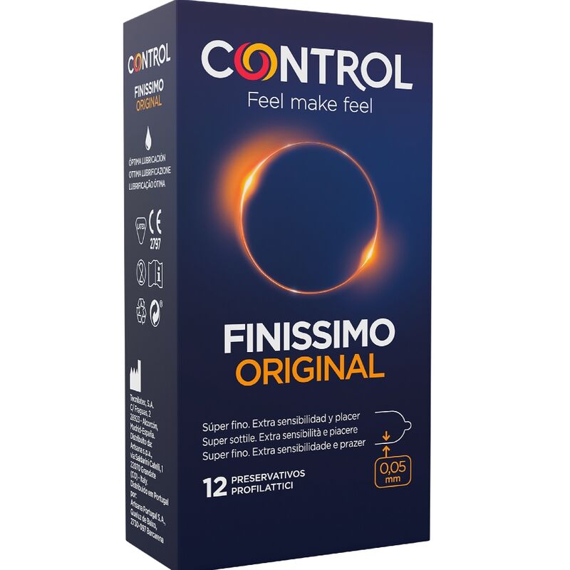 Preservativi ultrasottili ergonomici in lattice lubrificato 12 pezzi dermatologicamente testati Control Condoms