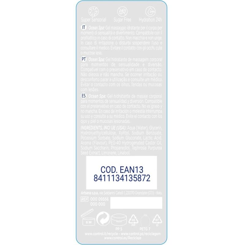 Control - 2 In 1 Massage And Pleasure Mediterranean Sea 200 Ml