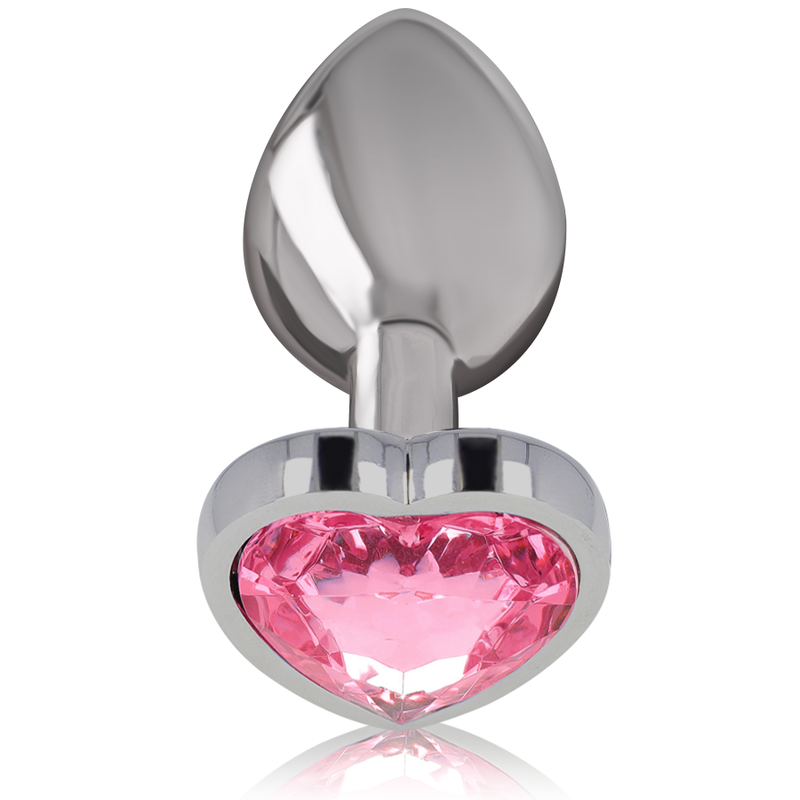 Plug Anal En Métal Avec Tête En Forme De Coeur Couleur Diamant Rose Intense