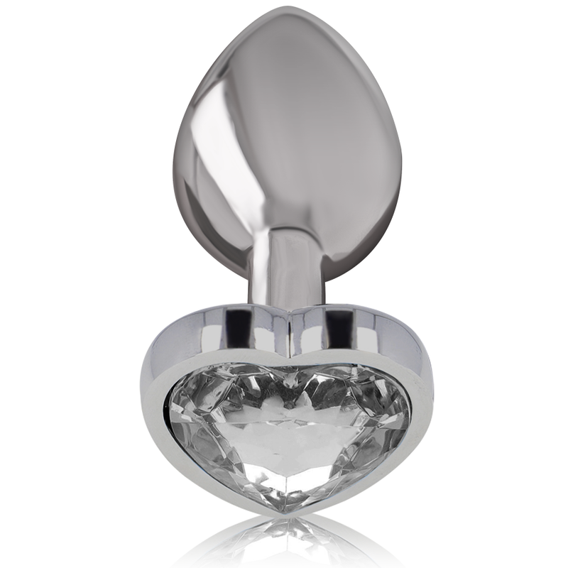 Plug anale in metallo con gioiello blu a forma di cuore per stimolazione intensa Intense anal toys