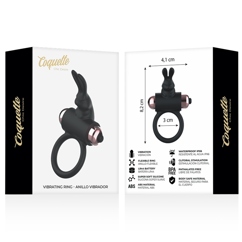 Coquette Toys - Anello Da Cazzo Con Vibratore Nero/Oro