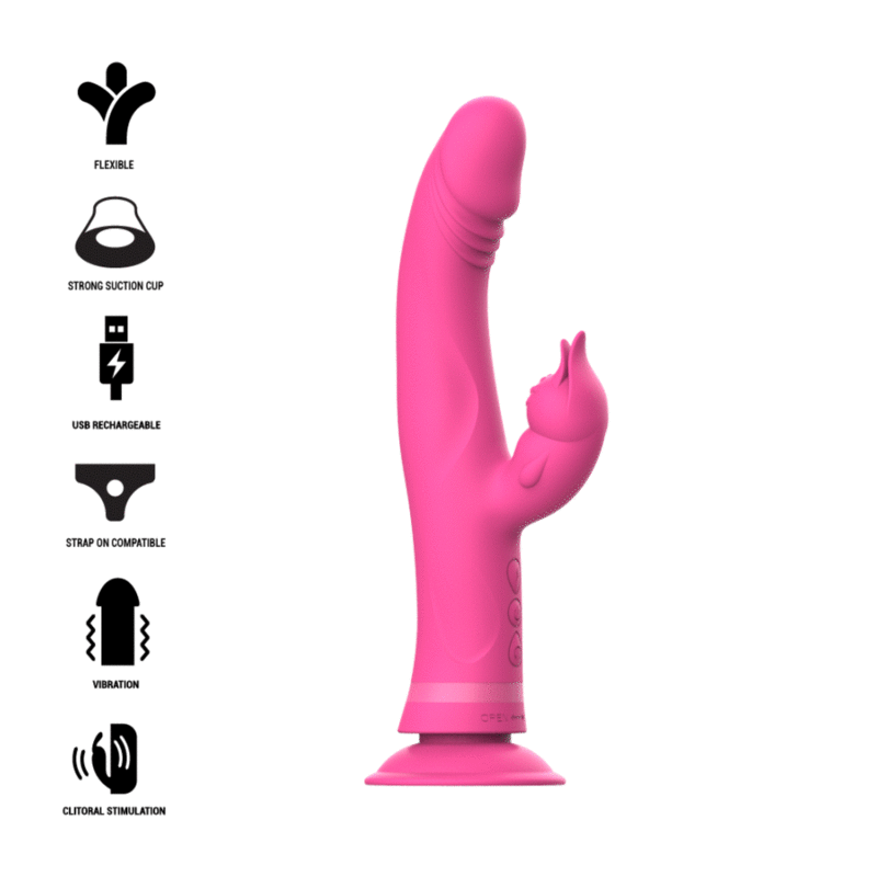 Intense - Julio Rabbit Vibrator In Pink Silicone