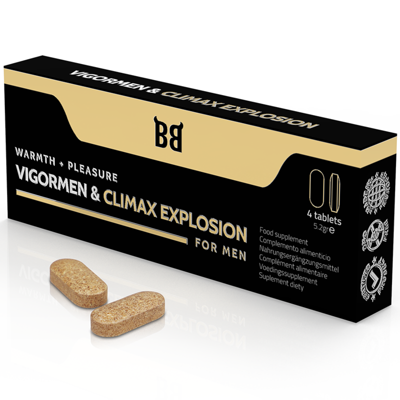 Integratore naturale Vigormen Climax Explosion per maggiore piacere maschile e erezioni più forti Black Bull