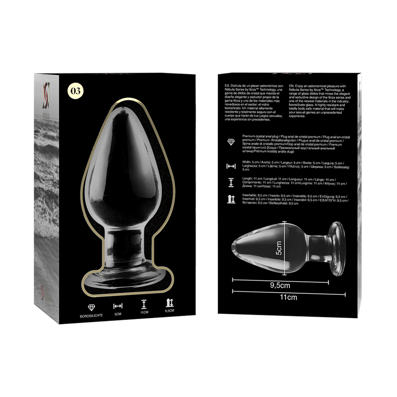 Nebula Series By Ibiza - Model 3 Transparent Borosilicate Glass Anal Plug 11 Cm -O- 5 Cm