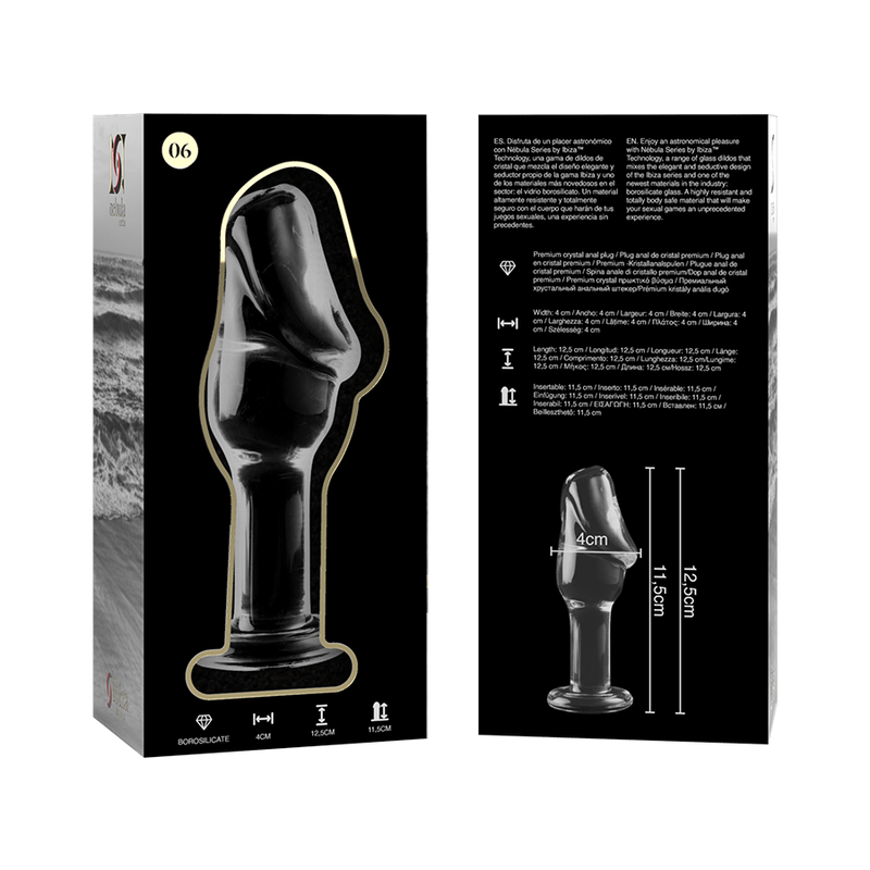 Nebula Series By Ibiza - Model 6 Transparent Borosilicate Glass Anal Plug 12.5 Cm -O- 4 Cm
