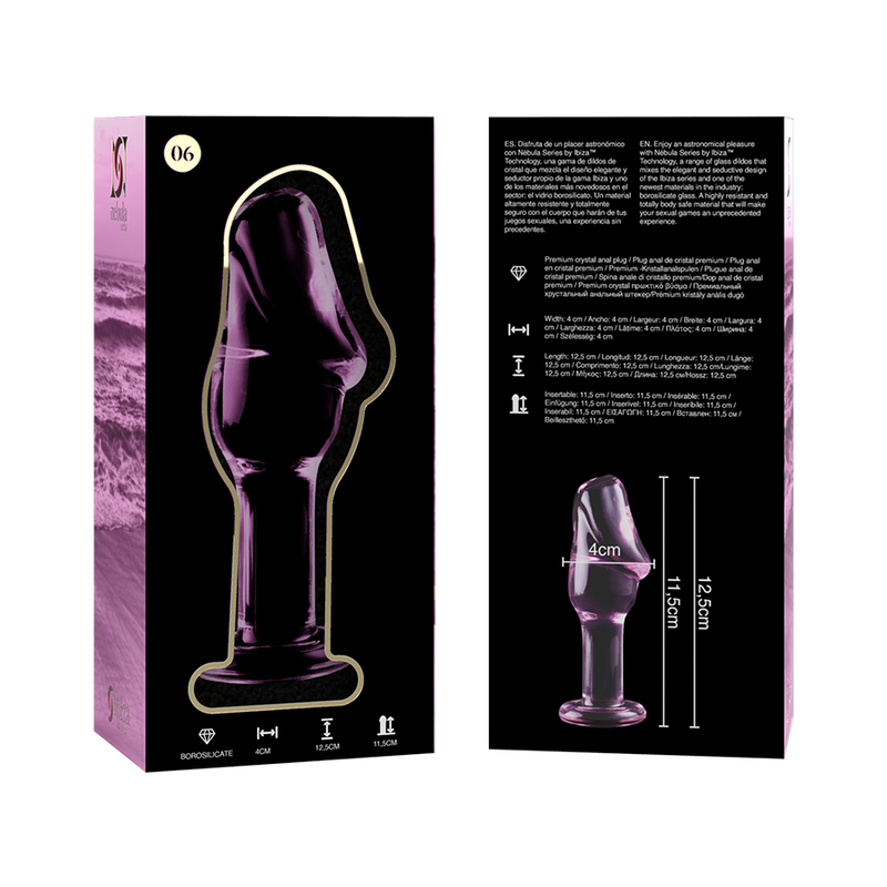 Nebula Series By Ibiza - Model 6 Transparent Borosilicate Glass Anal Plug 12.5 Cm -O- 4 Cm