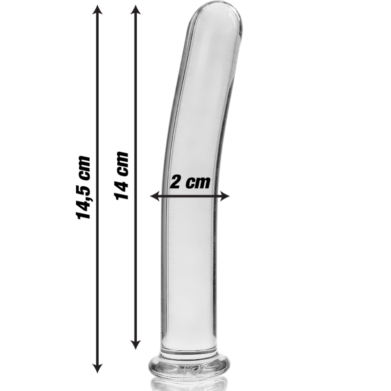 Dildo anale in vetro borosilicato trasparente 14.5 cm durevole elegante ipoallergenico Nebula Series By Ibiza