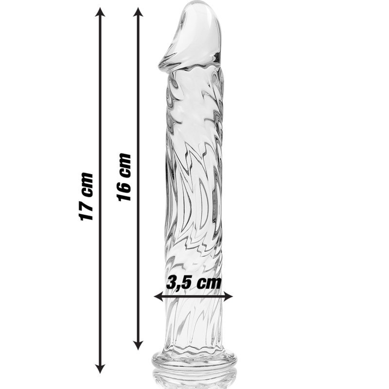 Dildo in cristallo vetro borosilicato 17 cm per esperienze di piacere uniche nebula series by ibiza