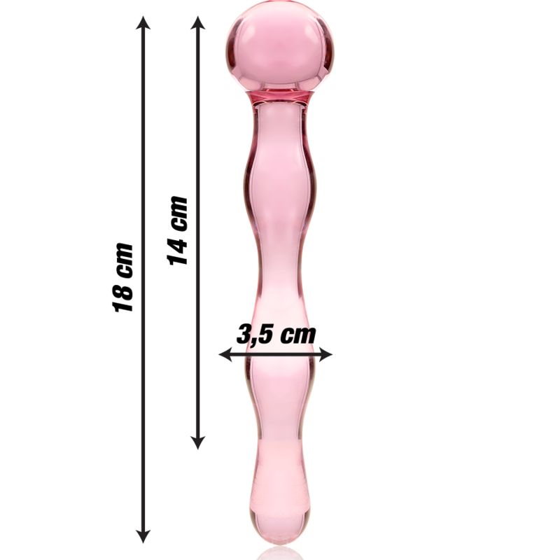 Nebula Series By Ibiza - Model 13 Transparent Borosilicate Glass Dildo 18 Cm -O- 3.5 Cm