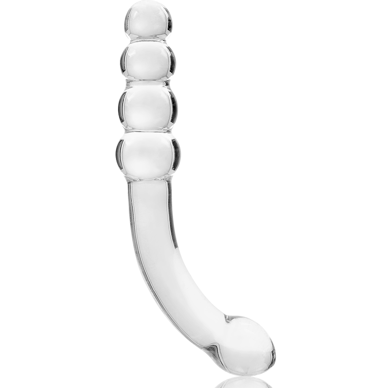 Dildo anale in vetro borosilicato trasparente 18.5 cm design elegante ipoallergenico Nebula Series By Ibiza