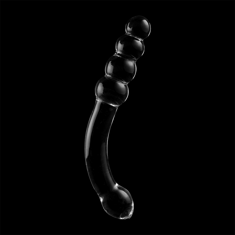 Dildo anale in vetro borosilicato trasparente 18.5 cm design elegante ipoallergenico Nebula Series By Ibiza