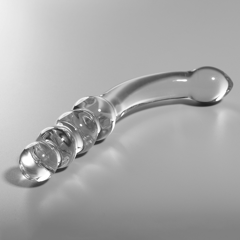 Dildo anale in vetro borosilicato trasparente 18.5 cm design elegante ipoallergenico Nebula Series By Ibiza