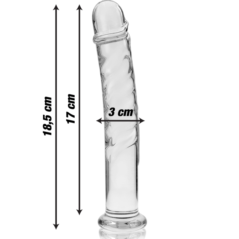 Fallo dildo in cristallo vetro borosilicato resistente alle temperature design elegante 18.5 cm Nebula Series by Ibiza