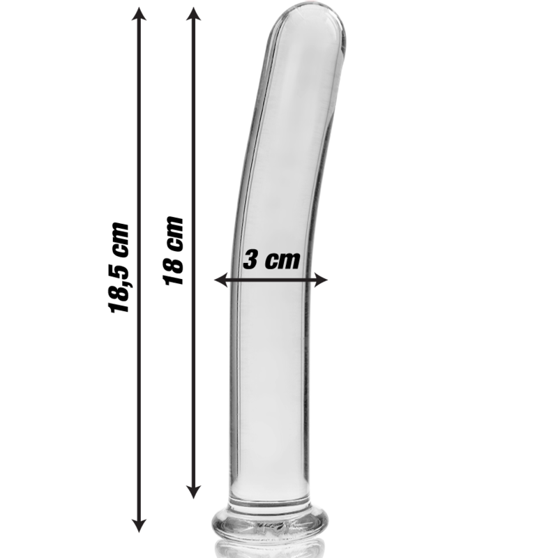 Nebula Series By Ibiza - Model 17 Transparent Borosilicate Glass Dildo 18.5 Cm -O- 3 Cm