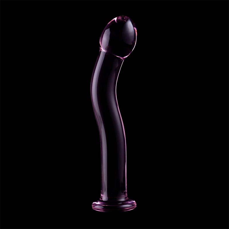 Dildo in cristallo vetro borosilicato trasparente 18.5 cm elegante resistente ipoallergenico con base ampia Nebula Series By Ibiza