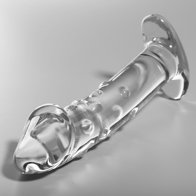 Dildo in cristallo vetro borosilicato trasparente design elegante 18.5 cm ipoallergenico e sicuro Nebula Series by Ibiza